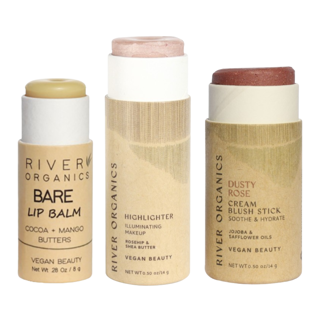 River Organics - Wholesale Lip Balm Set - Lip + Highlighter + Blush Set (Mix & Match)2