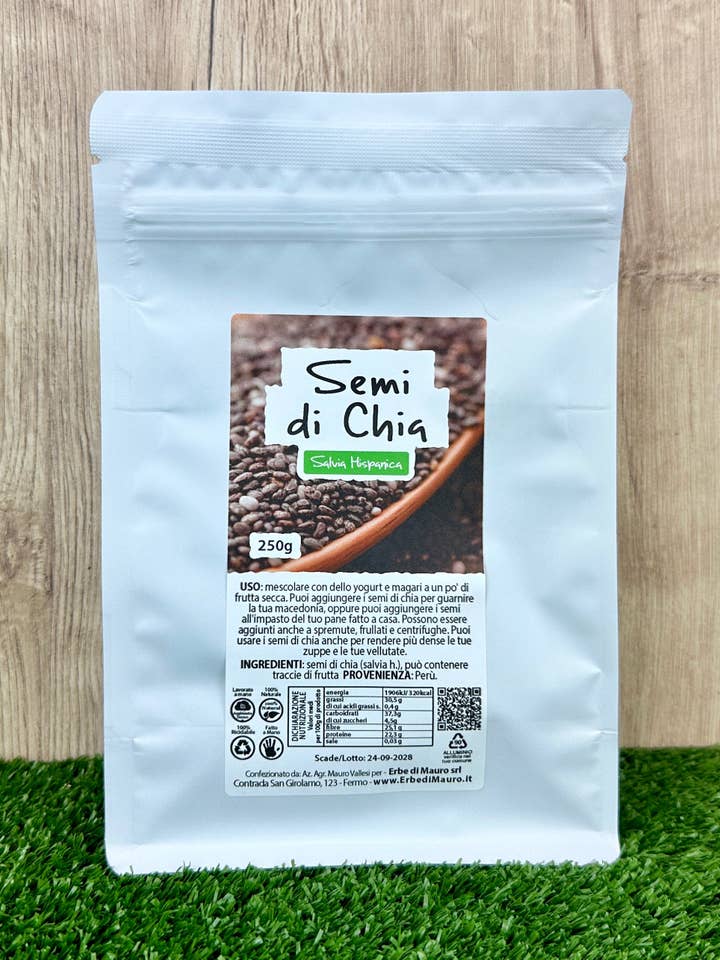 Chia seeds, 250g and 1kg for wholesale by Erbe di Mauro