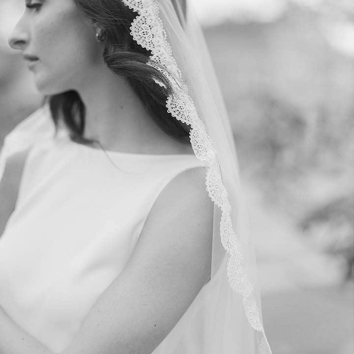 Miss Foxine Couture - Wholesale Veil - Women's - Julieta Lace Mantilla Wedding Veil5