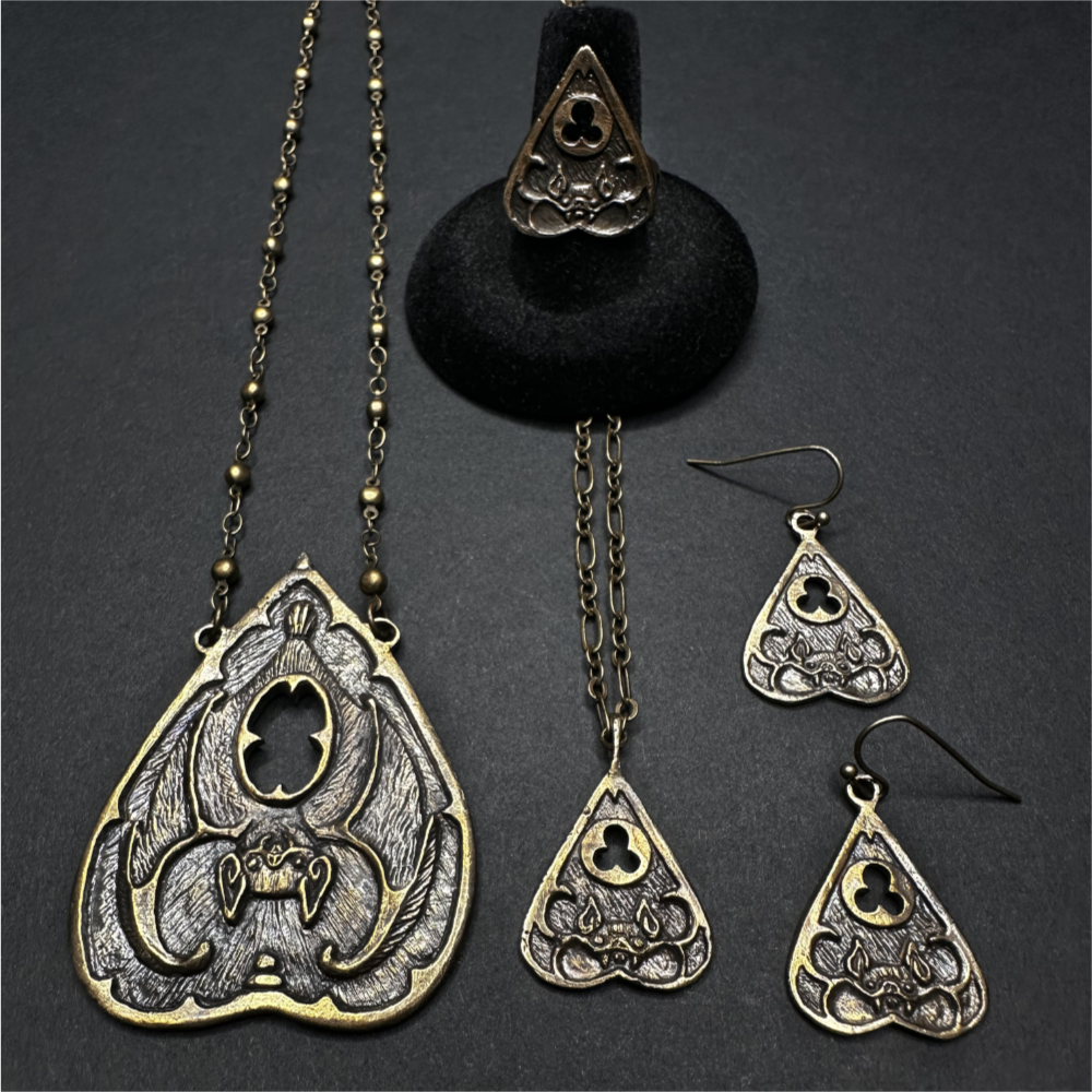 Miyu Decay - Wholesale Pendant/Charm Necklace - Night's Planchette Necklace in Brass and Sterling Silver 4