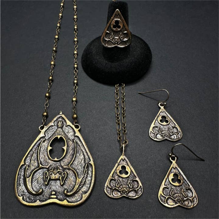 Miyu Decay - Wholesale Pendant/Charm Necklace - Night's Planchette Necklace in Brass and Sterling Silver 4