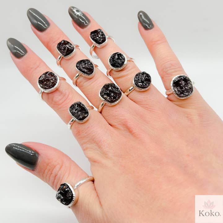 Topaze/quartz fumé, pierre précieuse brute, argent sterling - Lula pour la vente par Koko