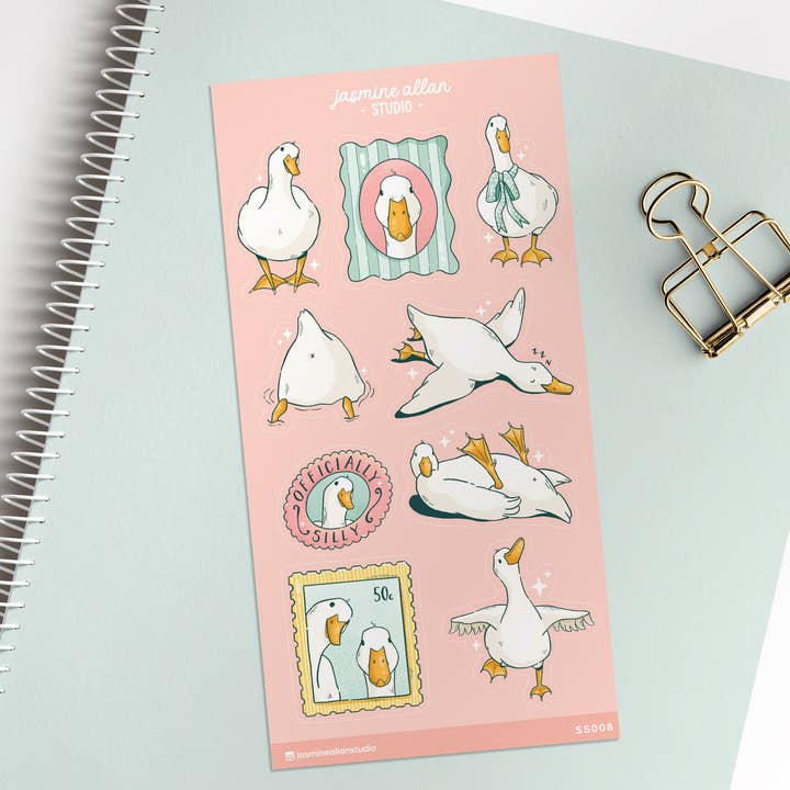 Goose Sticker Sheet, Planner Stickers, Journal Scrapbook for wholesale by Jasmine Allan Studio