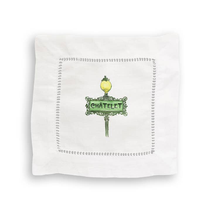 French Graffiti - Wholesale Tea Towel - Chatelet Paris Metro Sign4