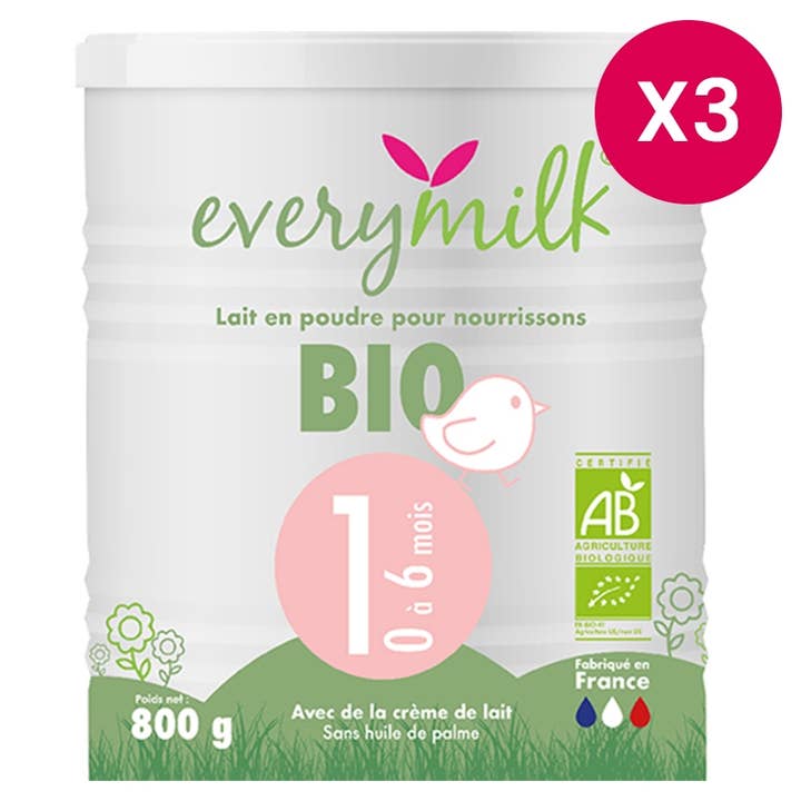 Everymilk 1 Organic Infant Milk from 0 to 6 months - Pack of 3 for wholesale by everymilk