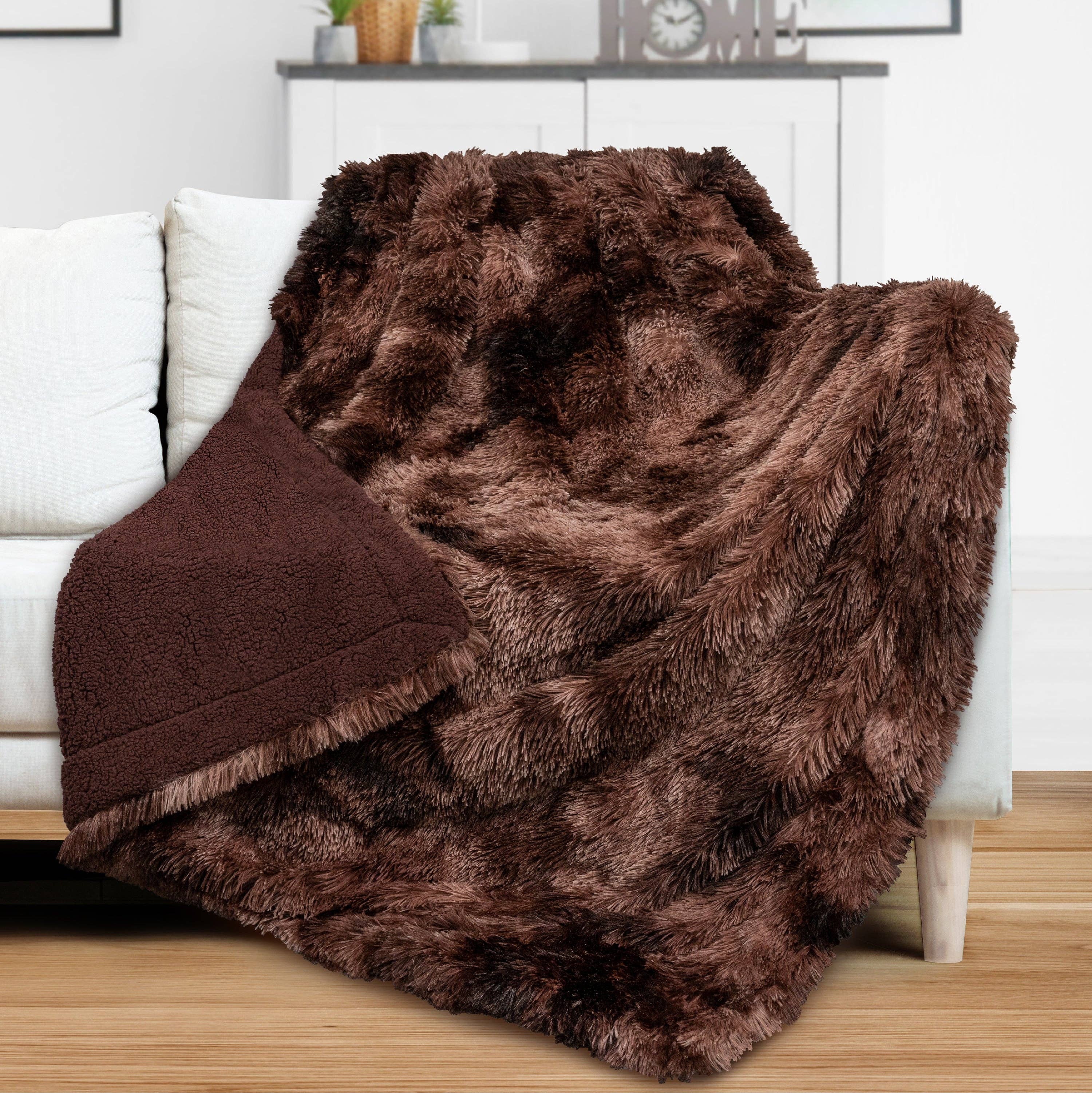 Pavilia - Wholesale Decoratiedeken - Pluche Sherpa Plaid van Imitatiebont19