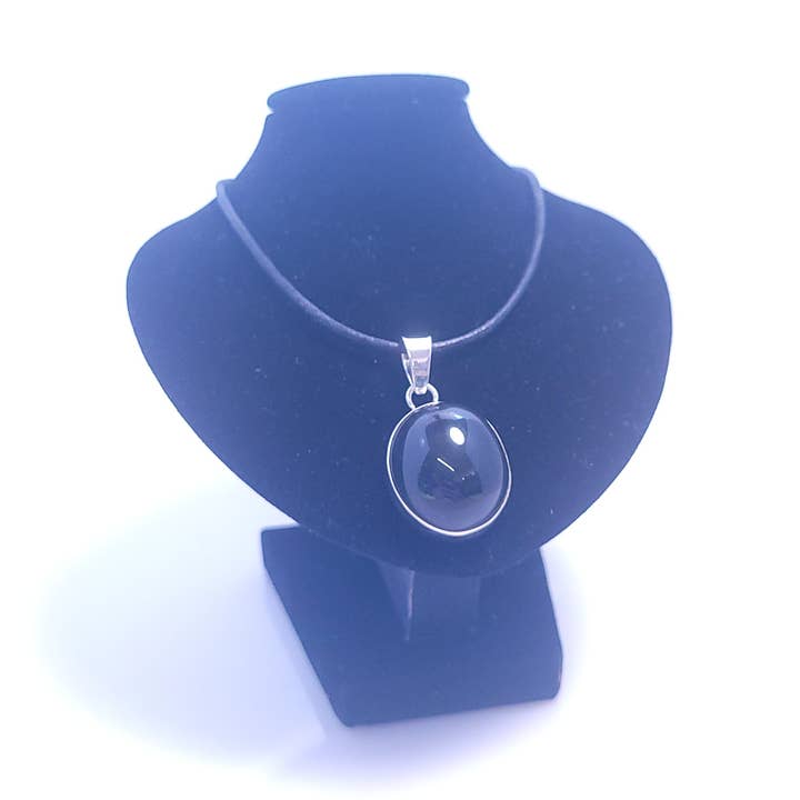 Pendentif Cerclé Argent En Obsidienne Oeil Céleste 11G pour la vente par WLM