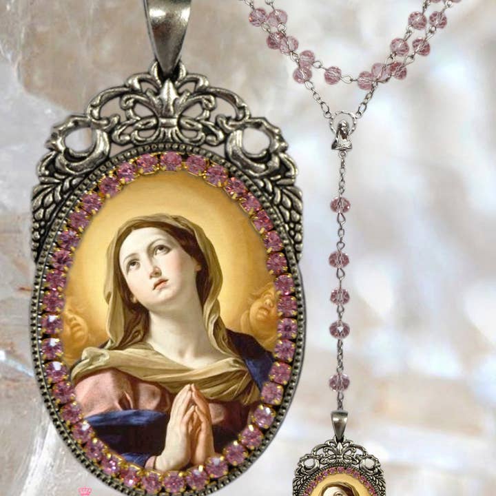 MariaSantissimaShop - Wholesale Pendant/Charm Necklace - Immaculate Conception Rosary of Mary Handmade Necklace Catholic Christian Religious Jewelry Medal Pendant, Mary Immaculate