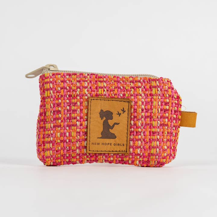 Pink Tweed Card Pouch for wholesale by New Hope Girls