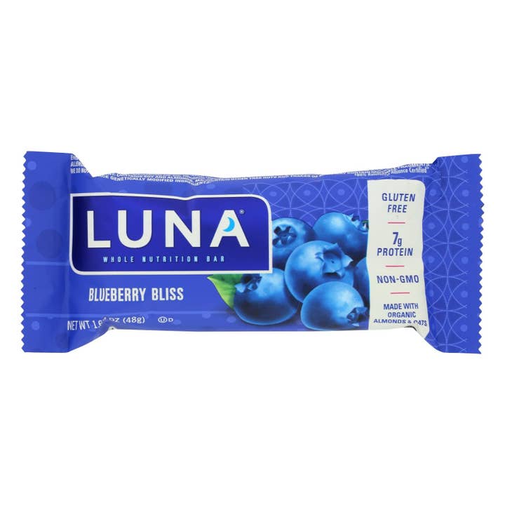 Ware Spark - Wholesale Snack Bar - Clif Bar Luna Bar - Organic Blueberry Bliss - Case Of 15 - 1.69 Oz