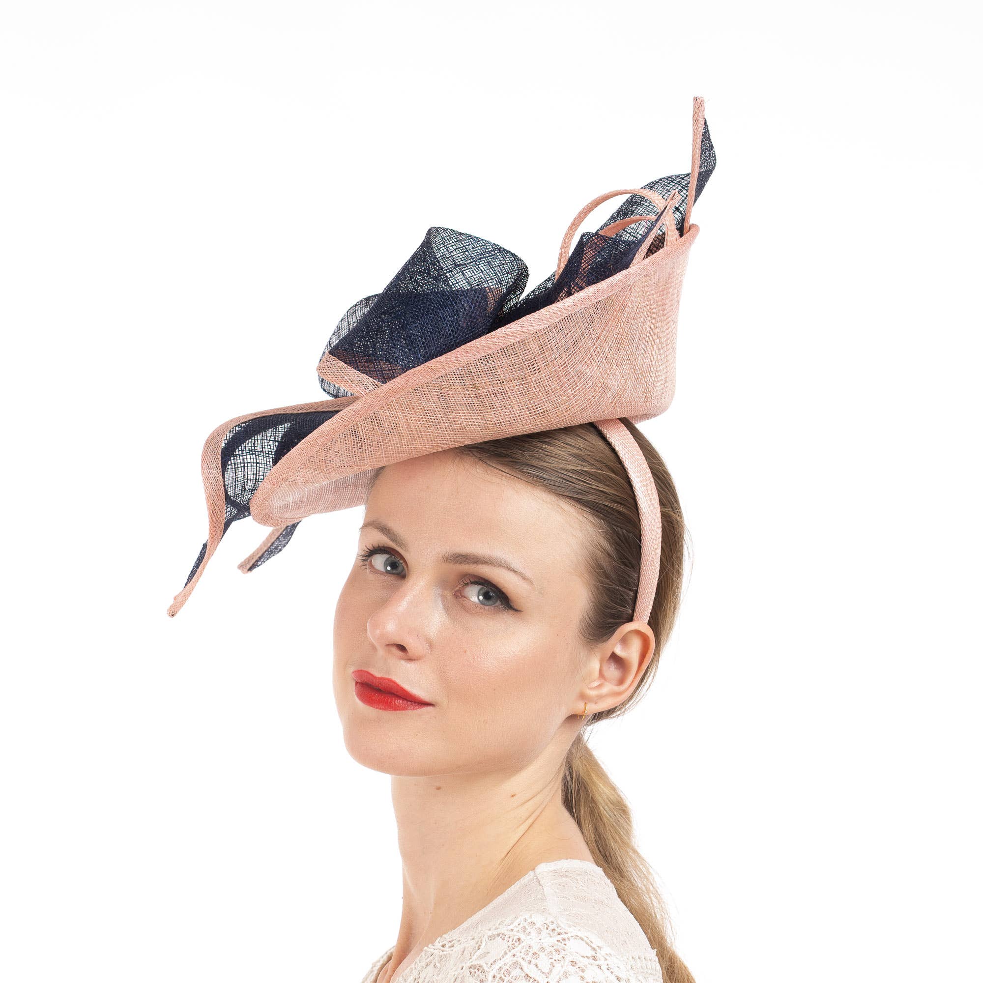 KaKyCo - Wholesale Fascinator Hat - Women's - Two Tone Bow On Top Of Sinamay Saucer Fascinator | 1020838