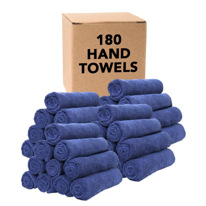 Arkwright Home - Wholesale Hand Towel - Hand Towels CASE of 180 - 16 x 27 Microfiber - Color Options