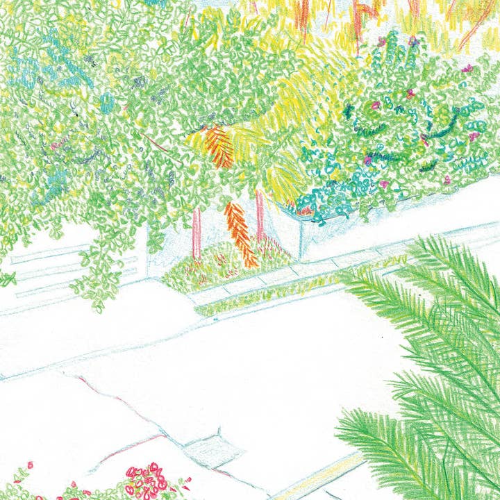 Impression A4 | Dessin au crayon de couleur Abbott 2 pour la vente par everybuddy