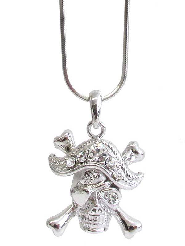 ( L471 ) PIRAT KRANIUM VEDHÆNG HALSKÆDE for engroshandel hos Jewelry Max
