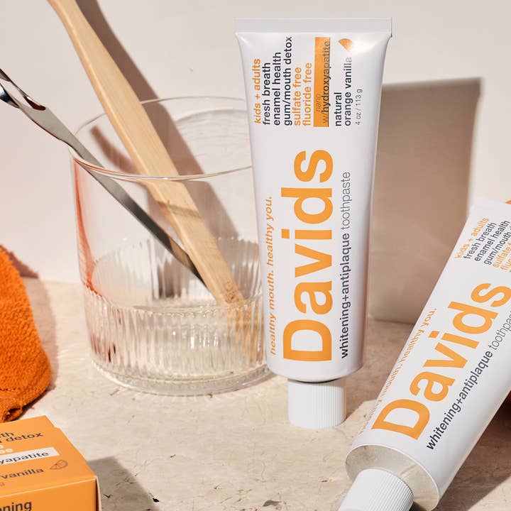 Davids Natural Toothpaste - Wholesale Toothpaste - Davids kids + adults nano-hydroxyapatite premium toothpaste / orange vanilla