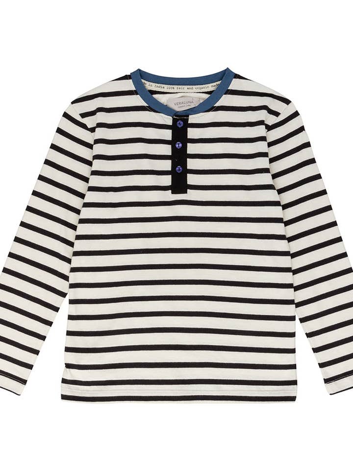 ORGANIC COTTON SHIRT KID LAMBDA II STRIPES for wholesale by Veraluna Sustainable Clothing