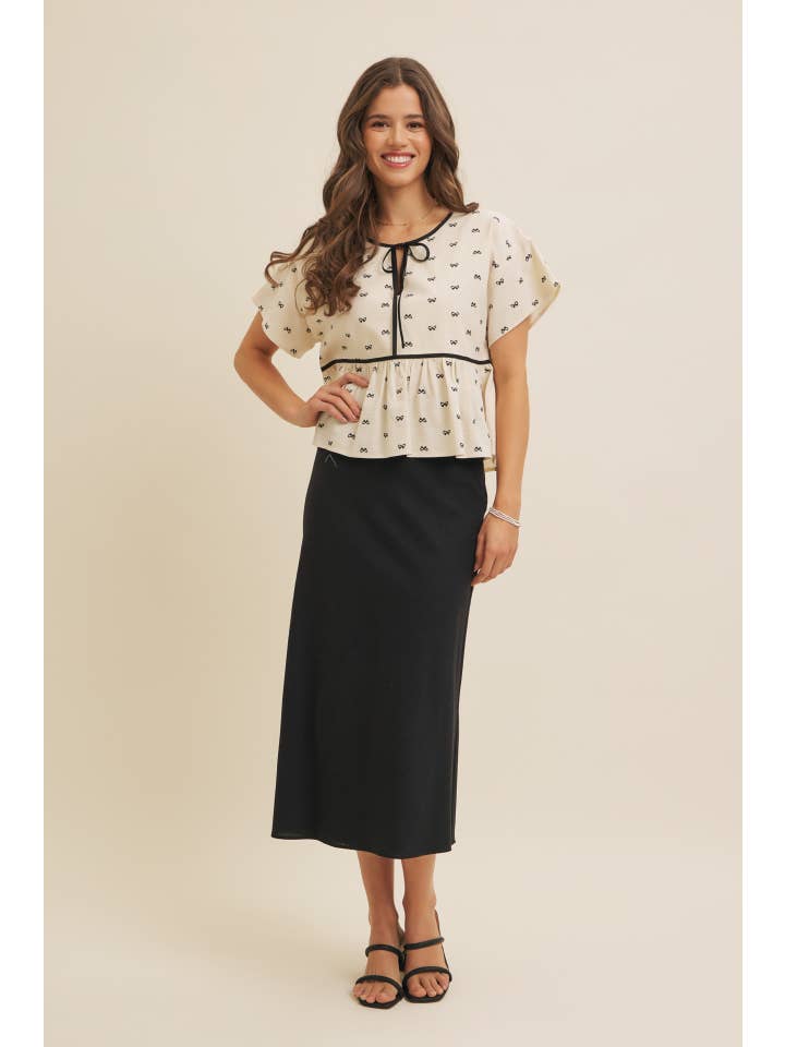 in february - Wholesale Skirt - Women's - VISCOSE LINEN BLEND BIAS CUT MAXI SKIRT WITH LINING25