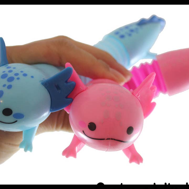 Curious Minds Toys - Wholesale Fidget Toy - Kids - 1 Cute Axolotl Pull and Pop Snap Animal Expanding Fidget0