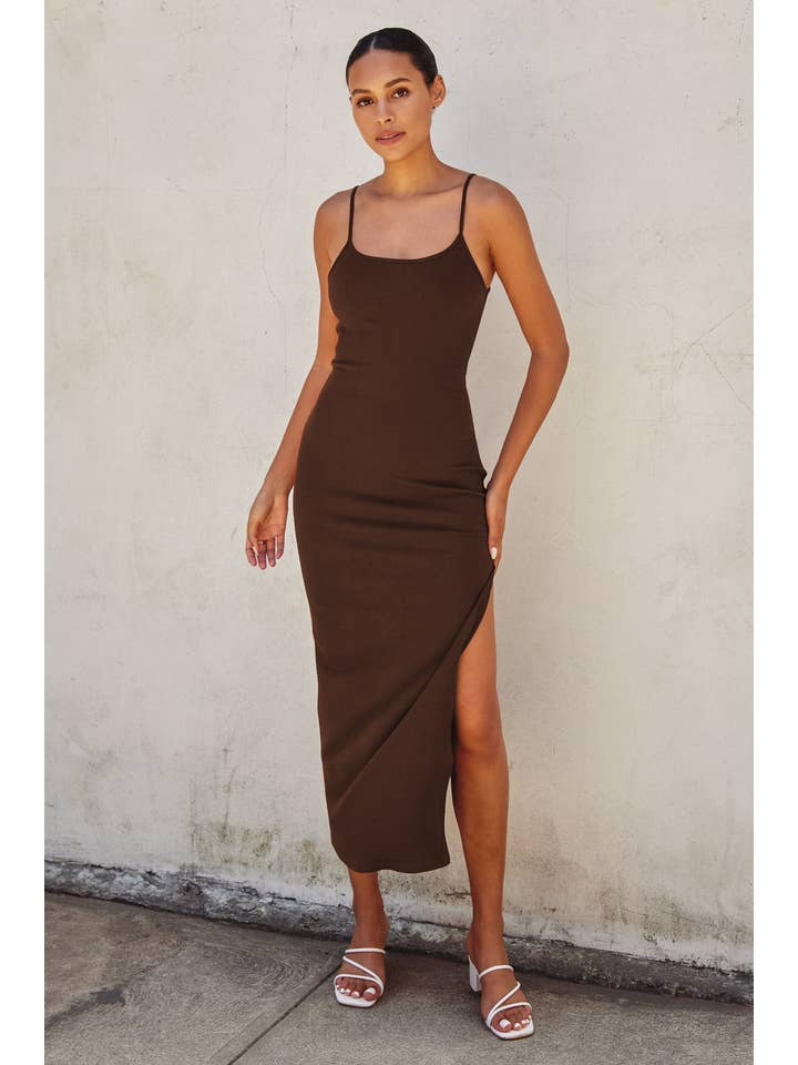 Dress Forum - Vente Robe – femme - Robe longue moulante en tricot côtelé (1)20