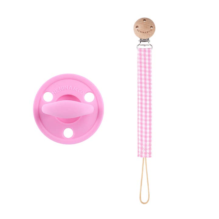 Nenina & Co - Wholesale Pacifier - Baby - Kit 1 Classic Breat Pacifier + 1 Organic Cotton Pacifier Holder Nenina & Co