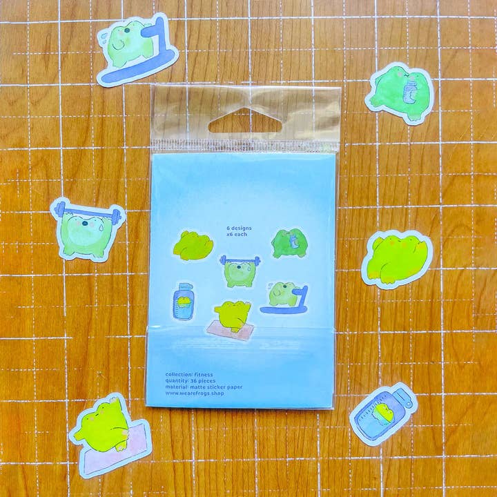 We Are Frogs – wholesale Klistermärke – Fitness Frogs klistermärken flingor