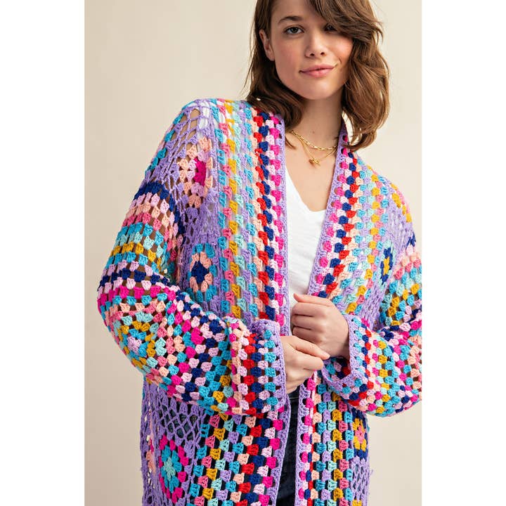 Sweet Generis - Vendita all'ingrosso Cardigan - Donna - SPOLVERINO COLORATO IN CARDIGAN CON FRANGE ALL'UNCINETTO16