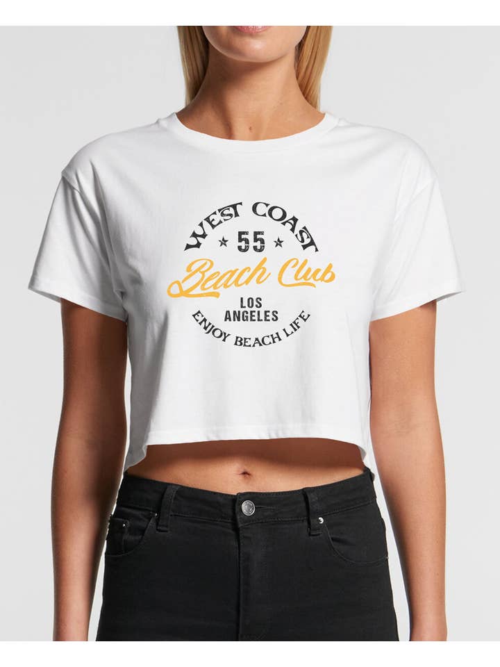 Pink Nabi - Wholesale Screen Printed T-Shirt - Women's - Graphic short crop - West coast beach club