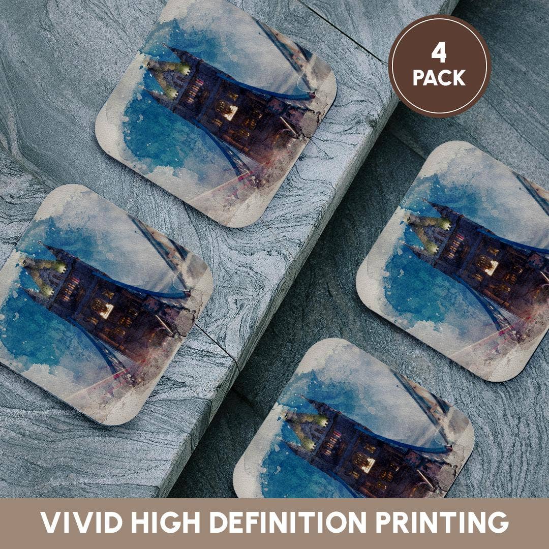 3dRose - Wholesale Coasters - 3dRose, Image Of Watercolor London Bridge Art, Coaster12