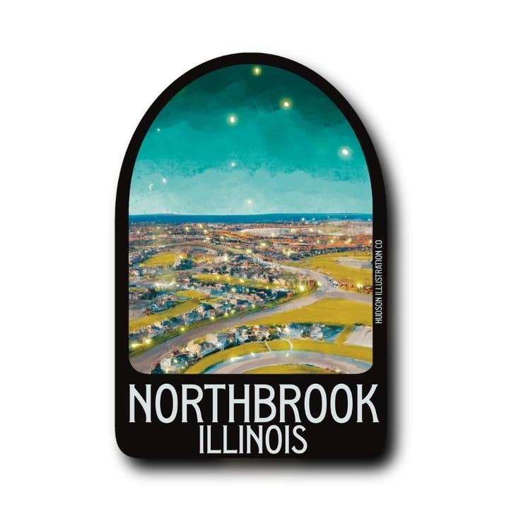 Northbrook Illinois Sticker/Magnet/Print/Postcard for wholesale by About Town Co