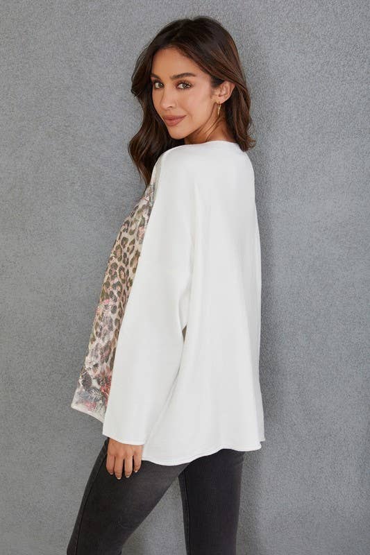 VENTI6 – Großhandel Strickpullover – Damen – LEOPARDEN-/BLUMENMUSTER V-AUSSCHNITT PULLOVER (8235-LEOPARDFLORAL)2