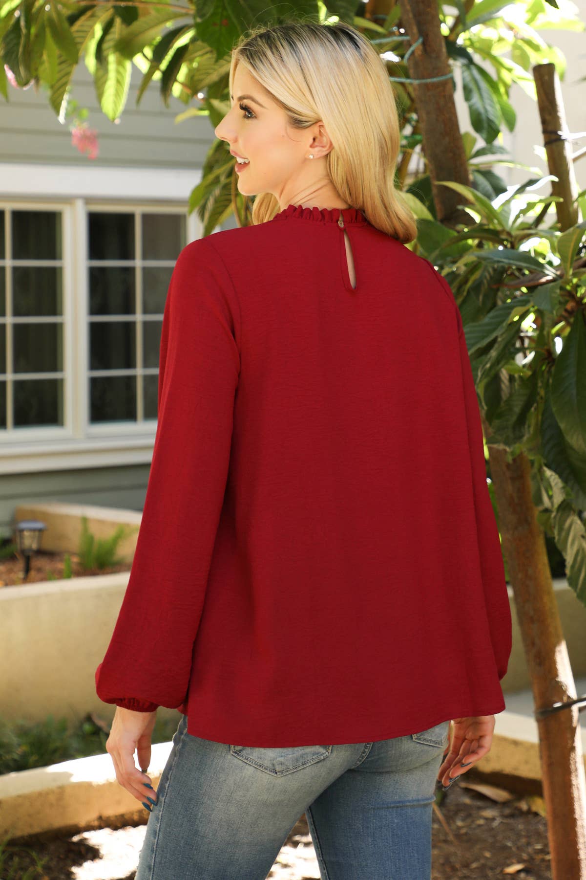 You & Me – Blusa - Mulher por atacado – YMT20087V-PUFF MANGA MESCLA TOP TECIDA DECOTE26