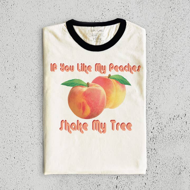 Vind mijn perziken grafische vintage stijl T-shirt leuk voor wholesale door Espi Lane
