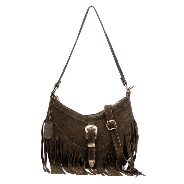 Barlassina borsa a tracolla. Pelle autentica Frange in camoscio. per la vendita all'ingrosso da parte di FIRENZE ARTEGIANI