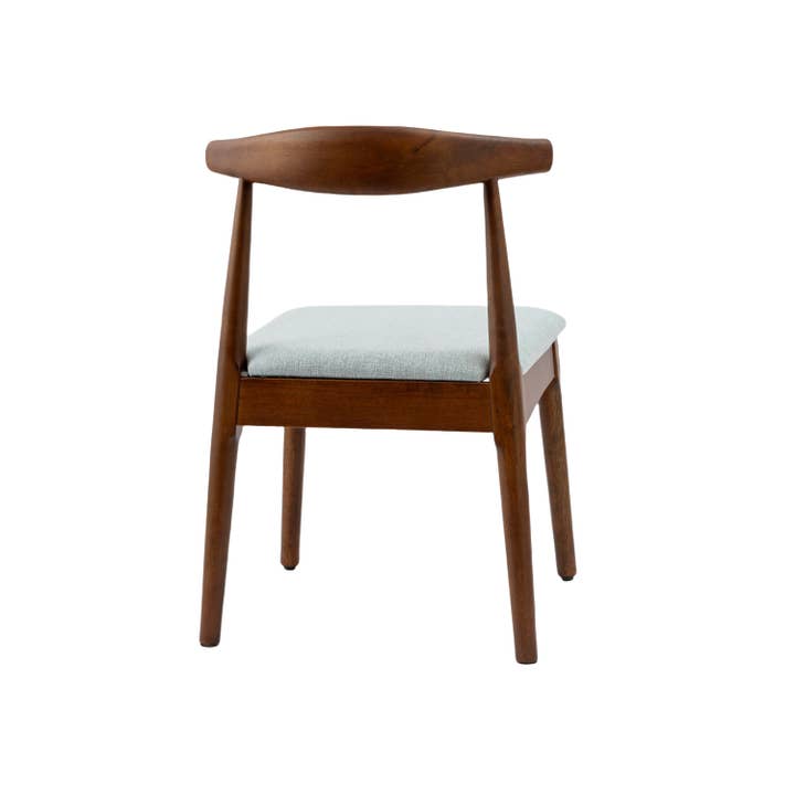 Light Blue Tonle Mid-Century Upholstered Solid Wood Dining Chair Set of 2 for wholesale on Faire2