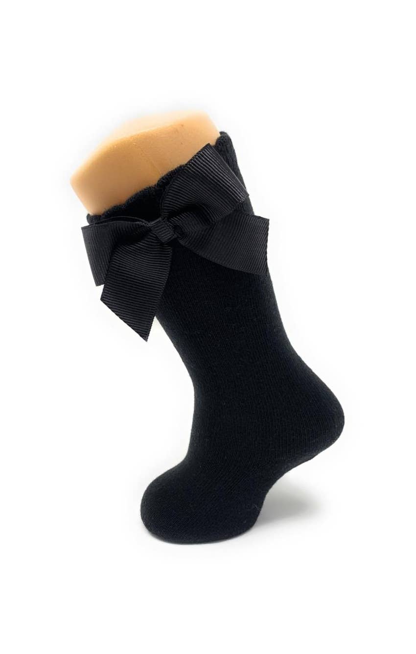Carlomagno - Wholesale Socks - Kids - Knee Socks With Gross Grain Side Bow15