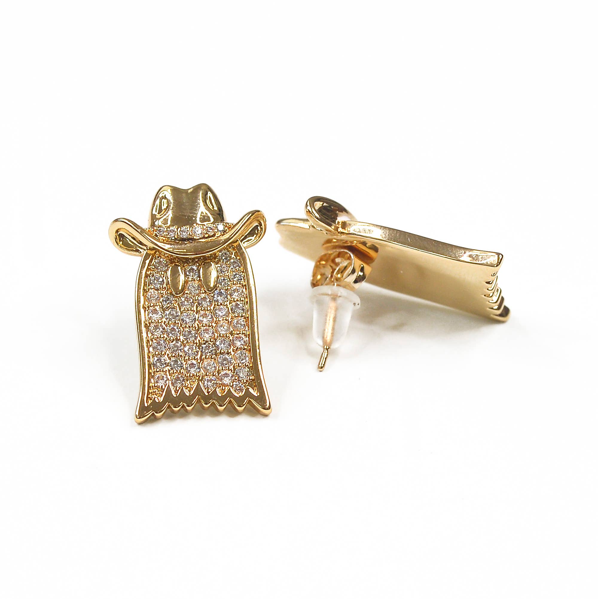 Mugsby - Wholesale Stud/Post Earrings - Cowboy Ghost Earrings, Ghost Earrings, Western Jewelry0