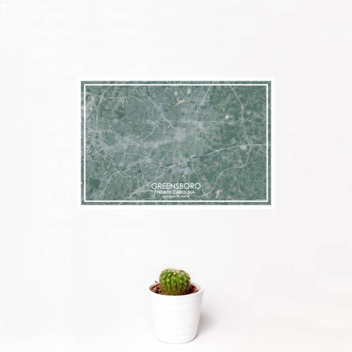 JACE.design - Vendita all'ingrosso Stampa artistica - Stampa mappa Greensboro NC Pomeriggio1