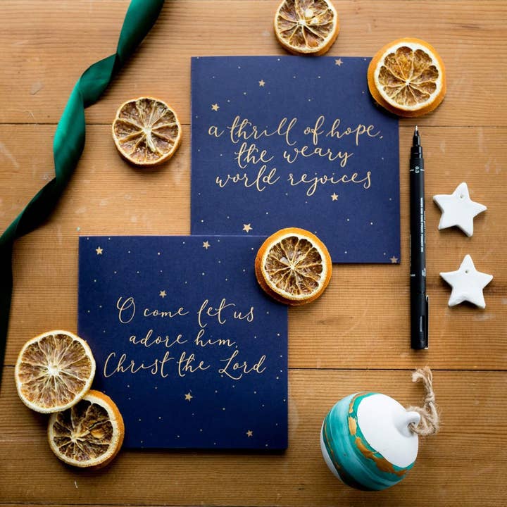 Set of 4 Christmas cards - Christian carols for wholesale by And Hope Designs - Cards, Stickers & Stationery