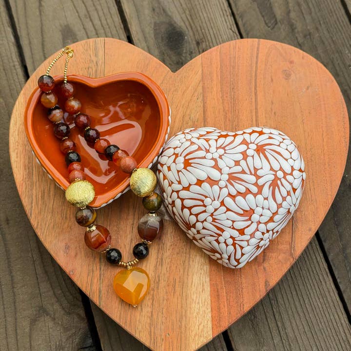 Brick and White Heart Box for wholesale by Mi Amor Just For You