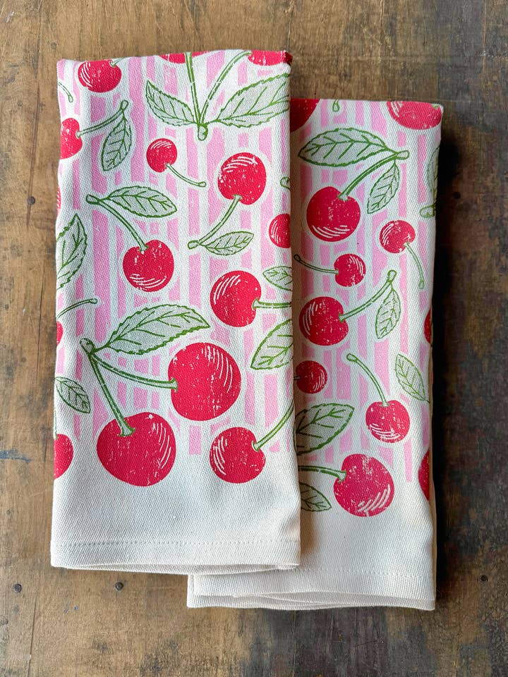 NEW Cherry Pattern Kitchen Towel for wholesale by SOUTHERN FRIED DESIGN BARN