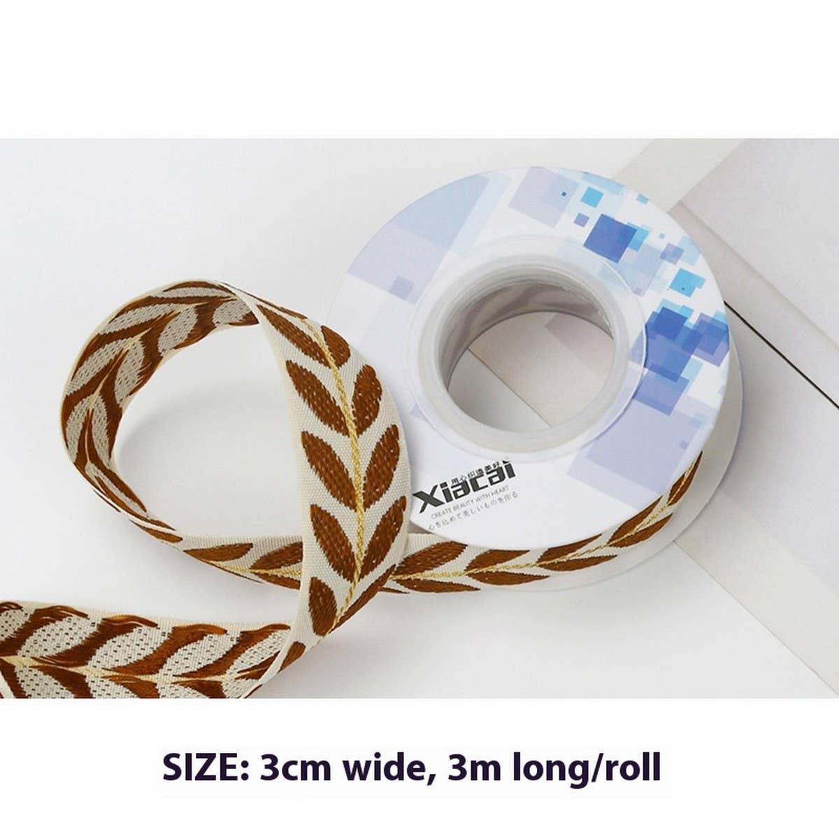ACCITY - Wholesale Ribbon - Gift Wrapping - LEAF EMBROIDERY RIBBON EDGING RIBBON RIBBON_CWMM57640