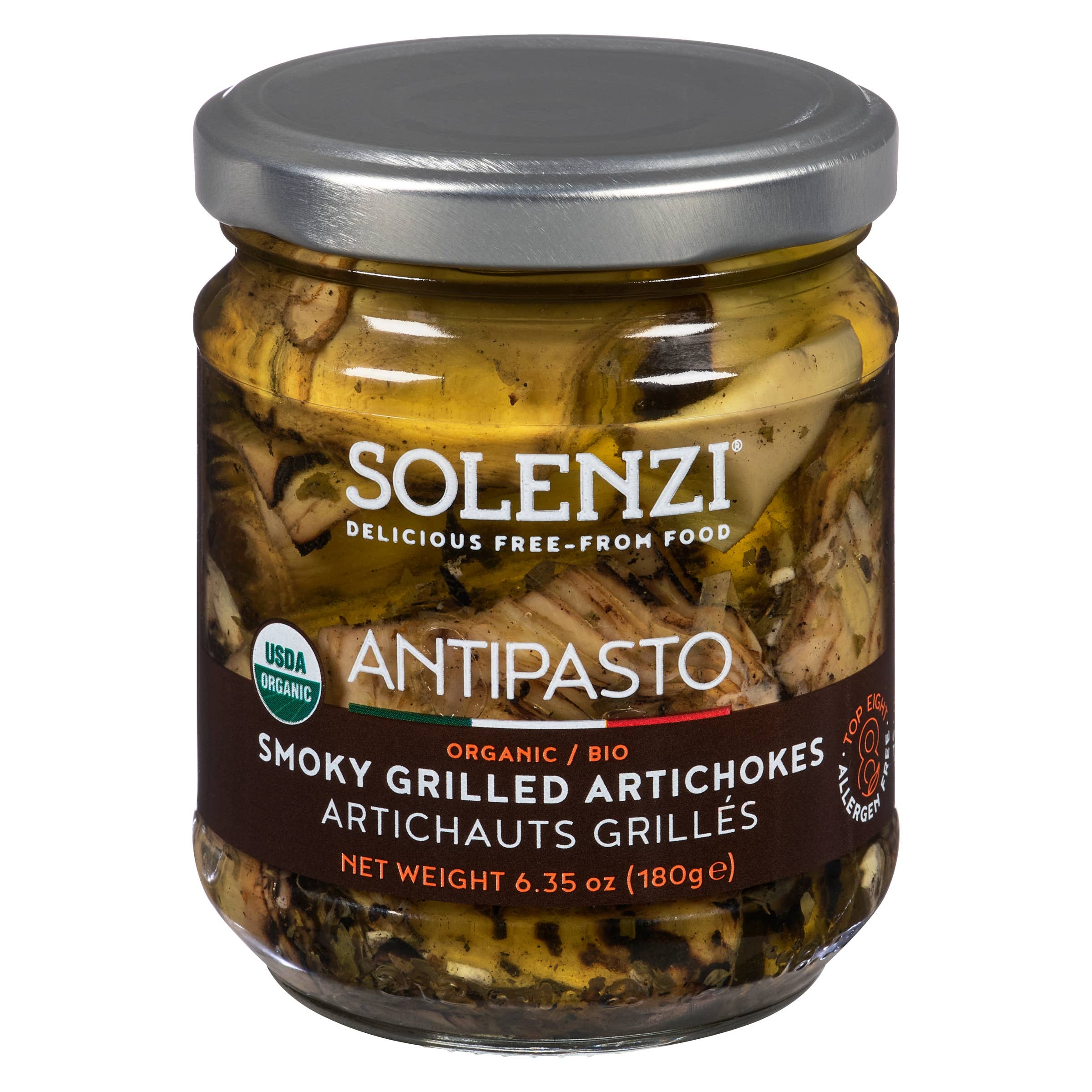 SOLENZI - Vente Légumes marinés - Antipasto d'artichauts grillés fumés 180g2