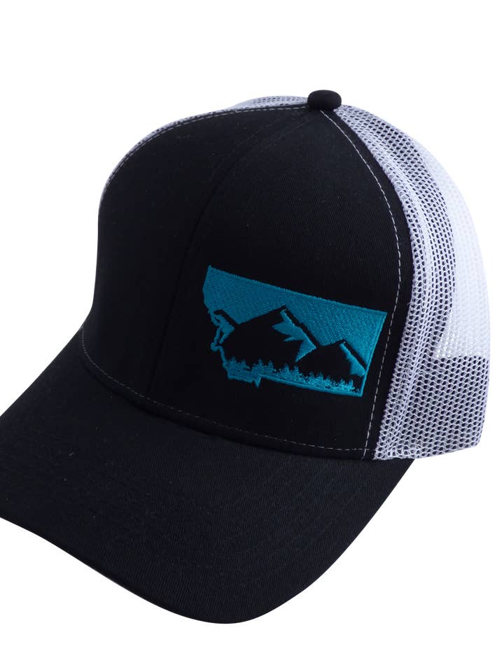 Sombrero MT negro y verde azulado para venta al por mayor de Montana Tees