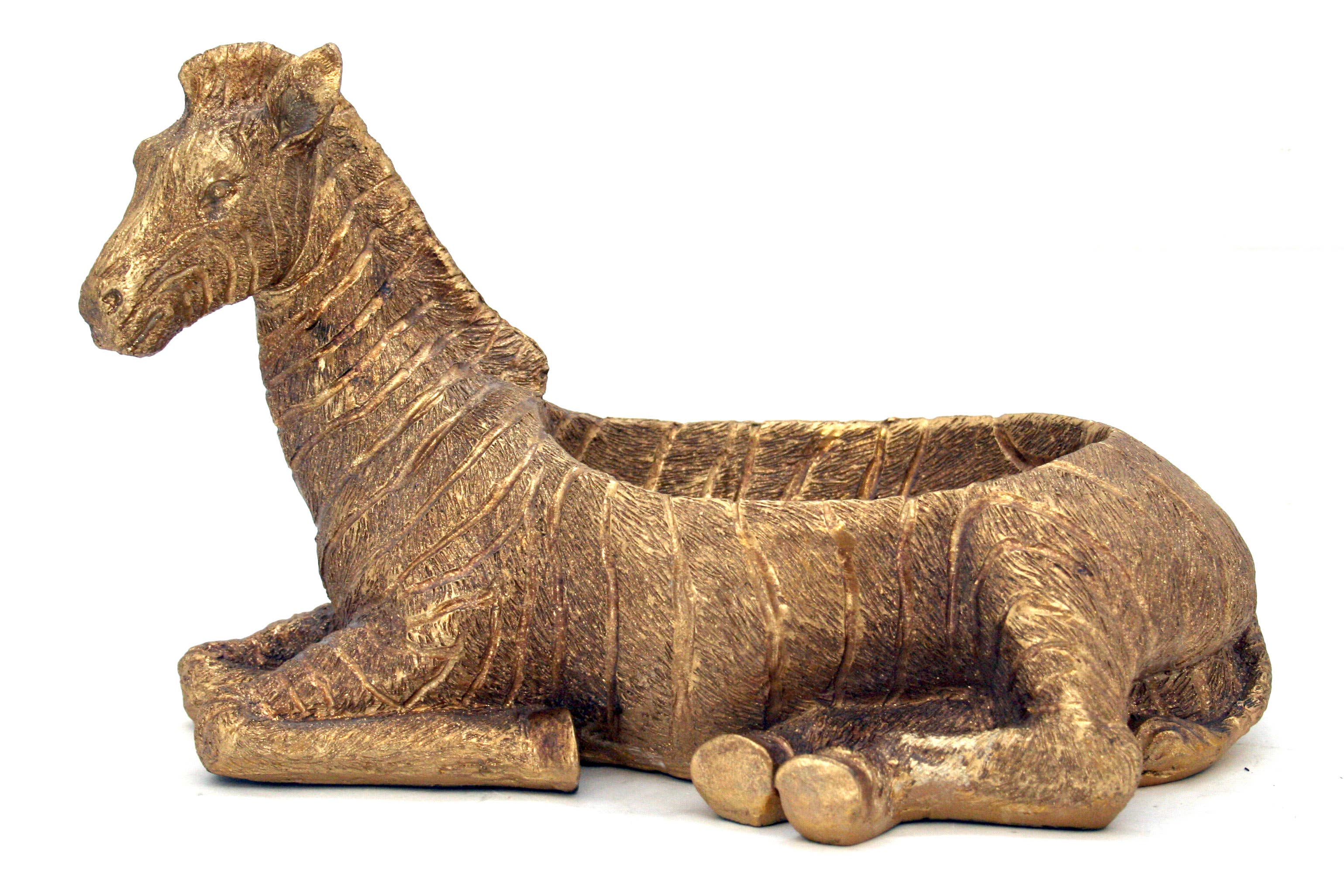 Modern World by Contrast Inc. - Wholesale Decorative Plate/Dish/Bowl - Large Gold Zebra Bowl1