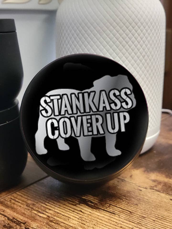 8oz Candle BULLDOG Stank Ass Cover Up Candle in Metal Tin - FREE SHIPPING for wholesale by Wrinkle Dogs