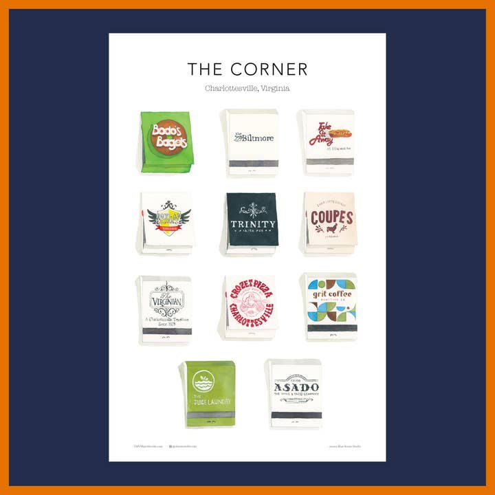 DMV Matchbooks - Wholesale Poster - Matchbook Poster: Charlottesville Virginia2