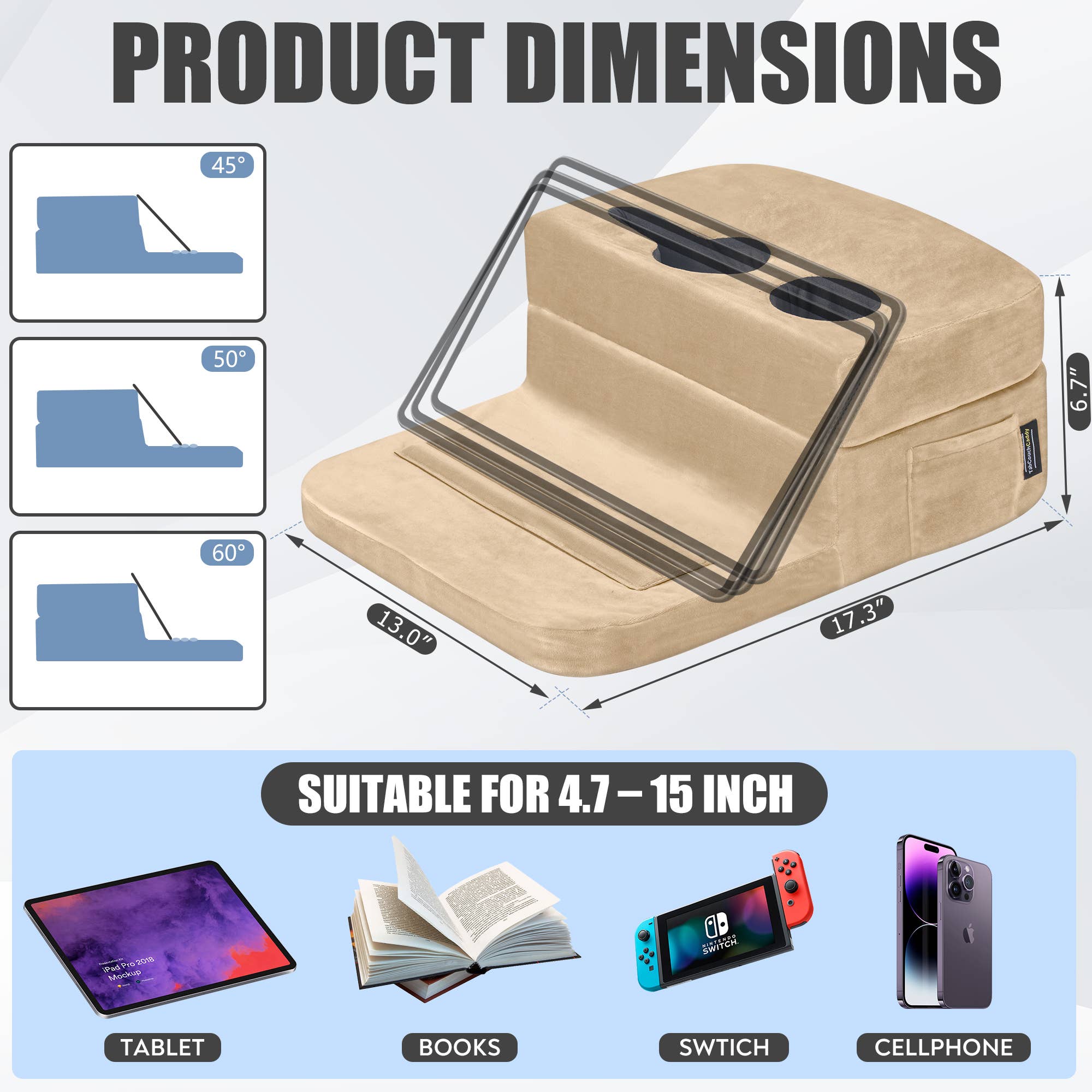 TabCouchCaddy - Wholesale Chair Cushion - The Ultimate Couch Companion (Beige)6