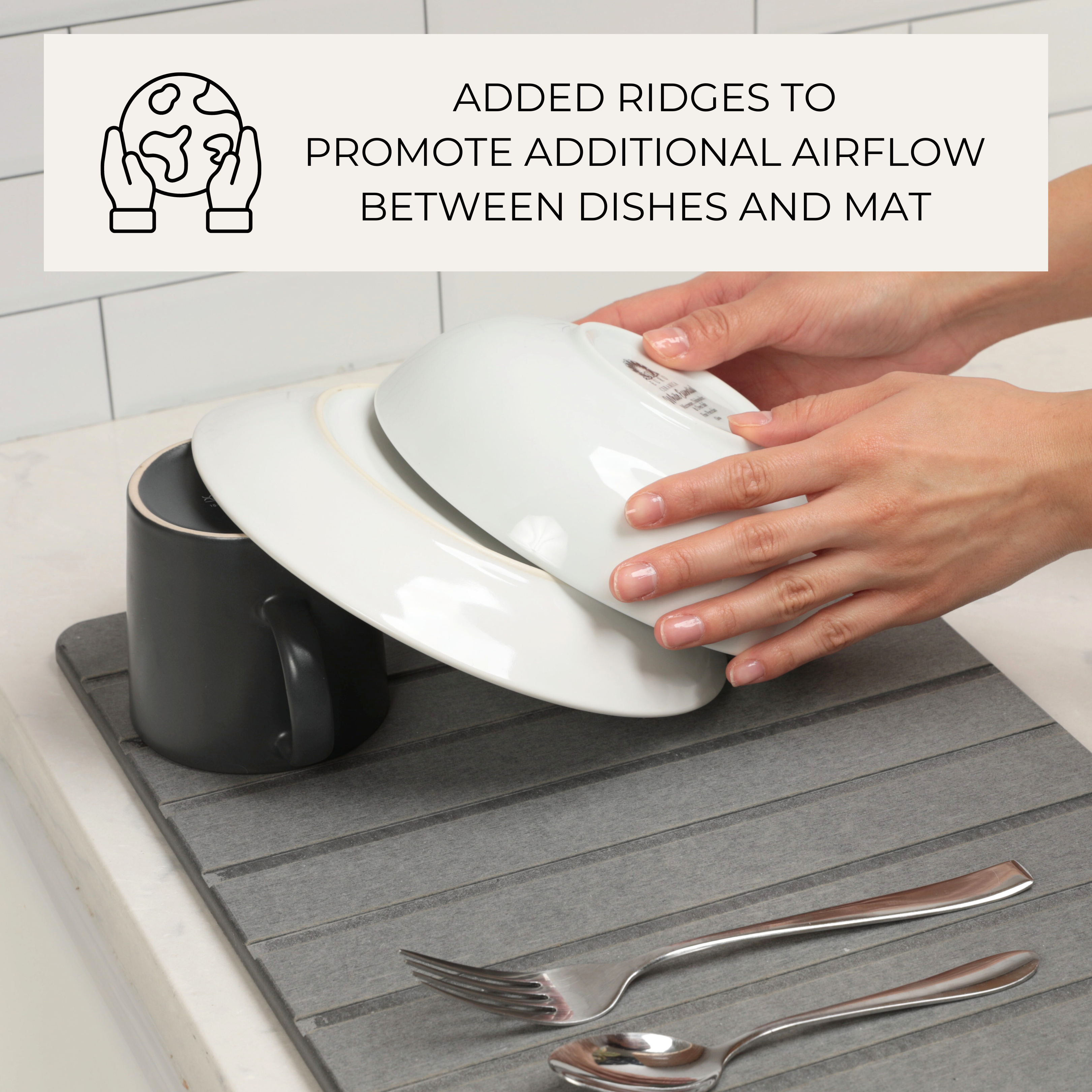 The Brandt Haus - Wholesale Dish Drying Mat/Rack - Quick Drying Diatomaceous Earth Dish Mat2