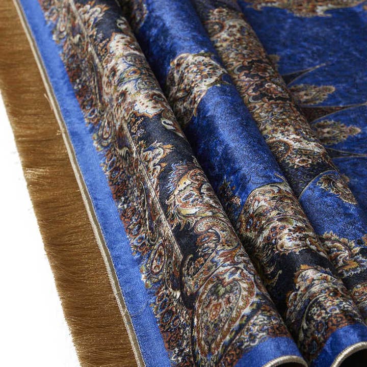 Blå Bursa Ipek | Saks Velvet Carpet bönmatta för wholesale på Faire