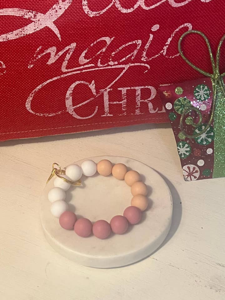 Rosie Peach Keychain Wristlet for wholesale by Inspiration Beads